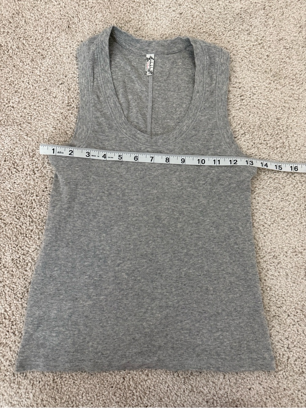 Free People Heather Gray Ribbed Tank Top - Picture 3 of 4